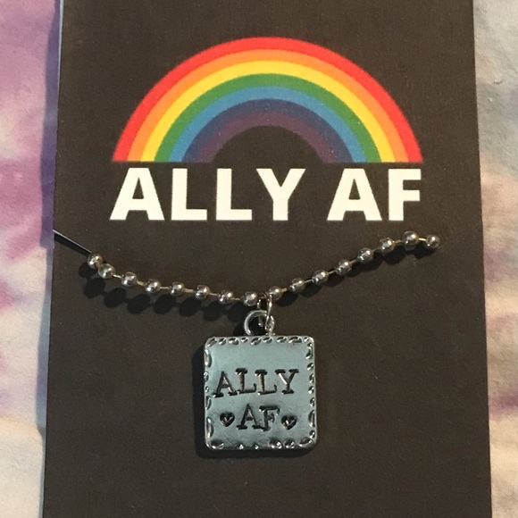 Gay Pride Ally AF Necklace - Picture 1 of 2
